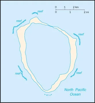 CIA World Factbook map of Clipperton Island, showing major cities, rivers and neighbouring countries